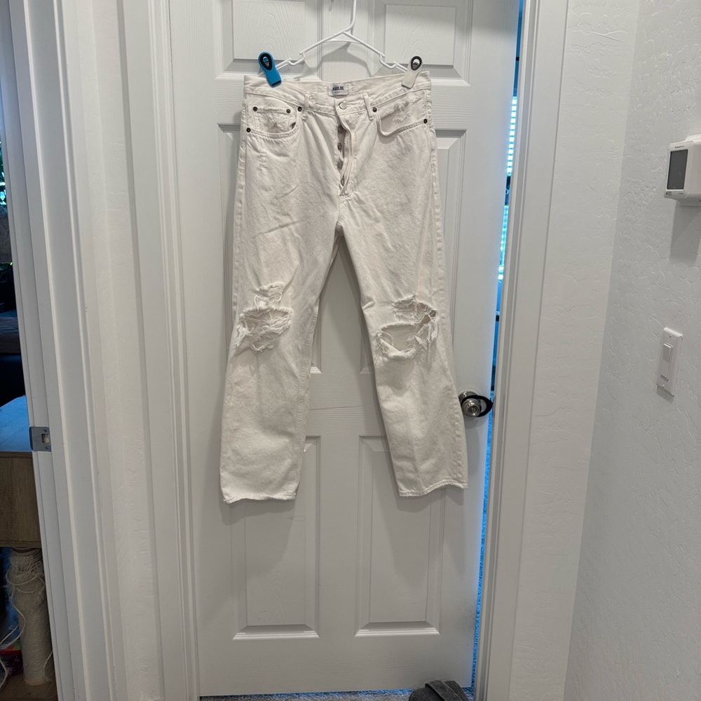 Agolde White Distressed Jeans